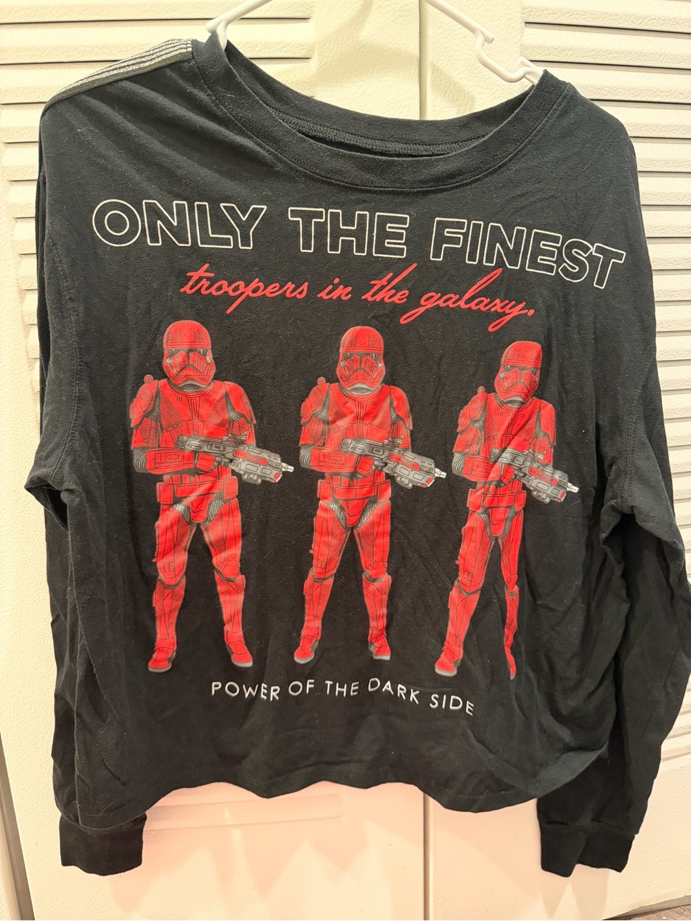 Black Star Wars Long-Sleeve Graphic Tee with Red Stormtroopers